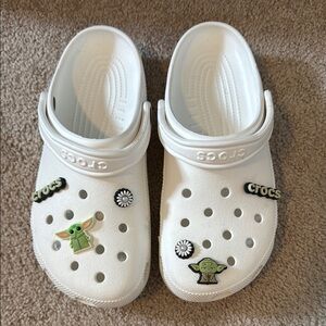CROCS White Slippers with Perforated Design